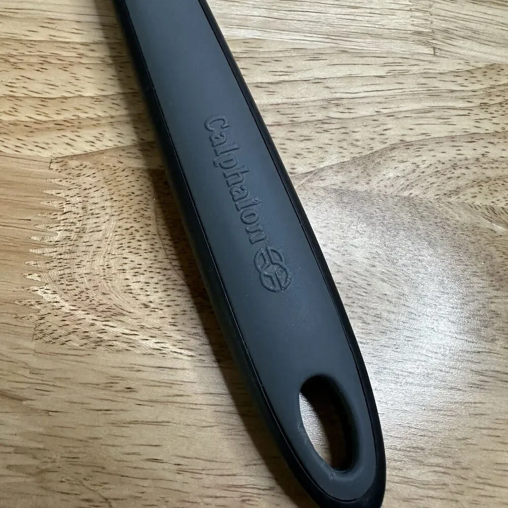 Calphalon Slotted Spatula Flipper Turner Black Nylon Gray Silicone Utensil 13.5
